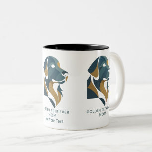 Modern Geometric Golden Retriever Mum Mug Custom