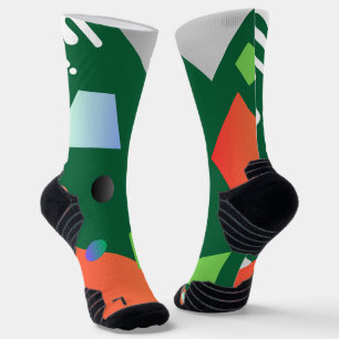Modern geometric gradient colour Green Socks