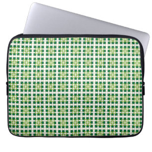 Modern geometric green Forest squares pattern Laptop Sleeve