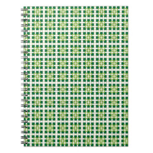 Modern geometric green Forest squares pattern Notebook