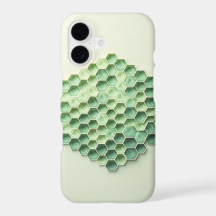 Modern Geometric Green Honeycomb Pattern - 3D Hexa
