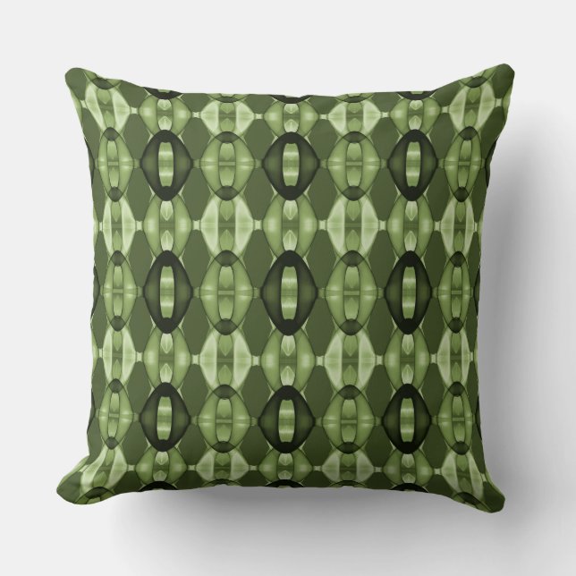 Modern geometric green pattern cushion (Front)