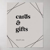 Modern Geometric | Grey Cards and Gifts Sign