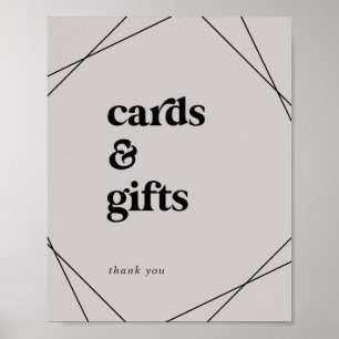 Modern Geometric   Grey Cards and Gifts Sign
