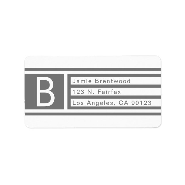 Modern Geometric | Grey Return Address Label (Front)