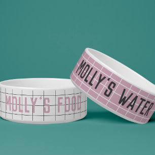Modern Geometric Grid Girly Minimal Bowl