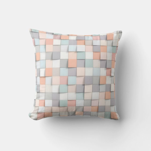 Modern Geometric Grid Mosaic Design Cushion (Front)