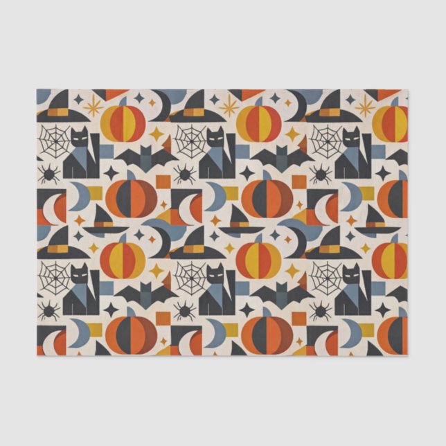 Modern Geometric Halloween Tissue Paper (Front)