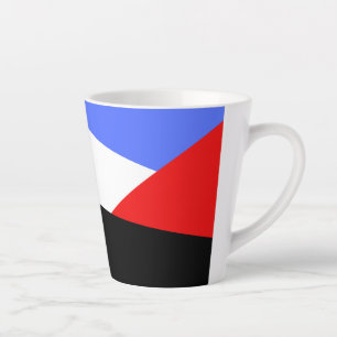 Modern Geometric Harlequin Pattern Red Blue Black Latte Mug