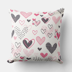 Modern Geometric Heart Pattern Notebook Cushion