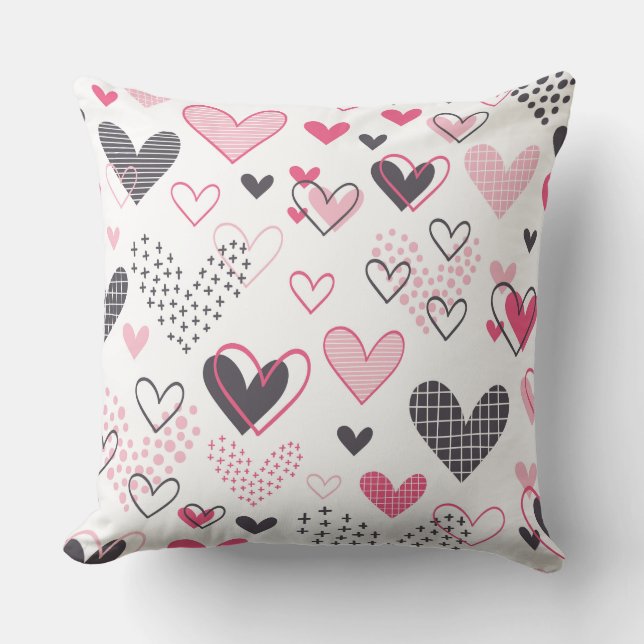 Modern Geometric Heart Pattern Notebook  Cushion (Front)