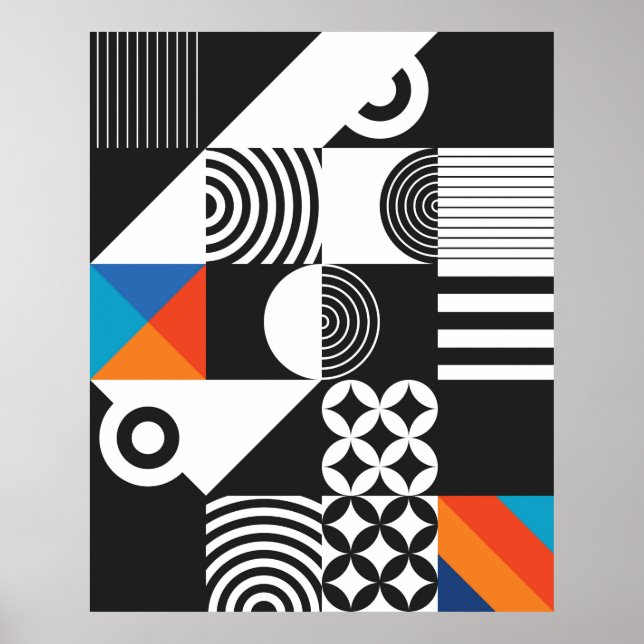 Modern geometric in scandinavian style poster (Front)