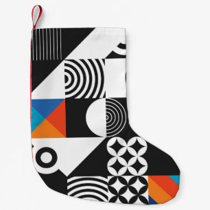 Modern geometric in scandinavian style small christmas stocking