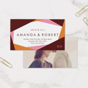 Modern Geometric Jack and Jill Ticket, Red