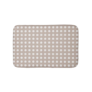 Modern Geometric Khaki Tan Floral Abstract Pattern Bath Mat