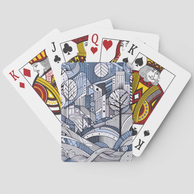 Modern Geometric Landcape Playing Cards (Back)