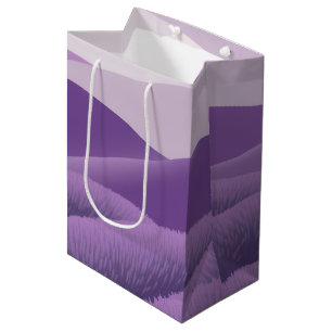 Modern Geometric Lavender Fields Abstract Medium Gift Bag