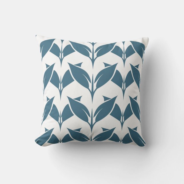 Modern Geometric Leaf Contemporary HomeDec Cushion (Front)