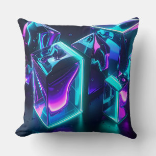 Modern Geometric Liquid Glow Pillow