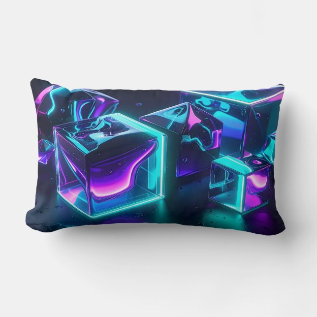 Modern Geometric Liquid Glow Pillow (Front)