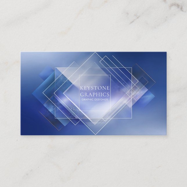 Modern Geometric Logo Corporate Business Card (Front)