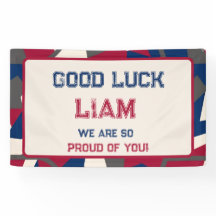 Modern Geometric Military US Flag Going Away Party