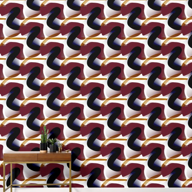 Modern Geometric Minimalism in Burnt Sienna  Wallpaper (Hallway)