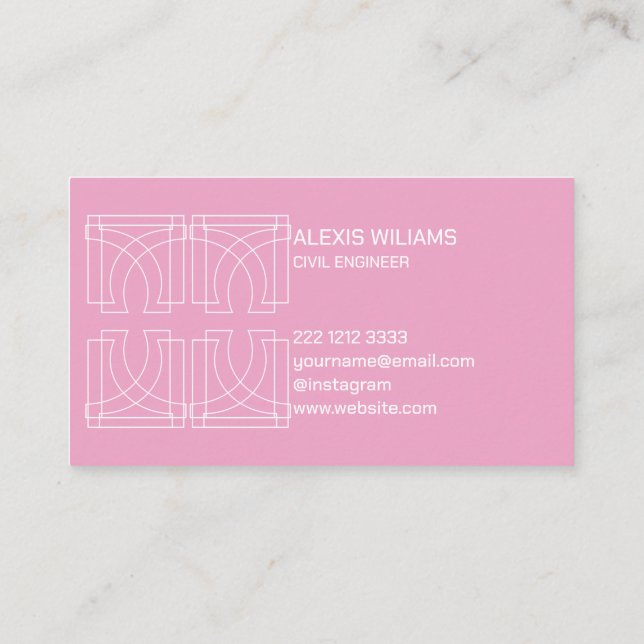 Modern Geometric Minimalist Elegant Professional Business Card (Back)