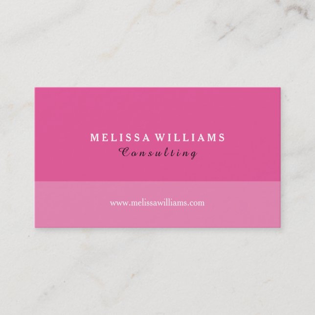 Modern Geometric Minimalistic Shades Of Pink Business Card (Front)