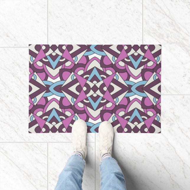 Modern Geometric Mosaic – Abstract Color Pattern Doormat (Indoor)