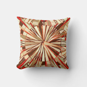 Modern Geometric Mosaic, Brown and Beige Cushion