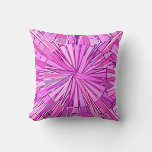 Modern Geometric Mosaic, Violet and Orchid Cushion