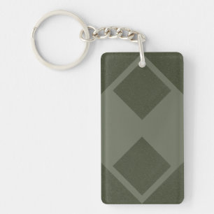 Modern Geometric Moss Green Keychain – Customise