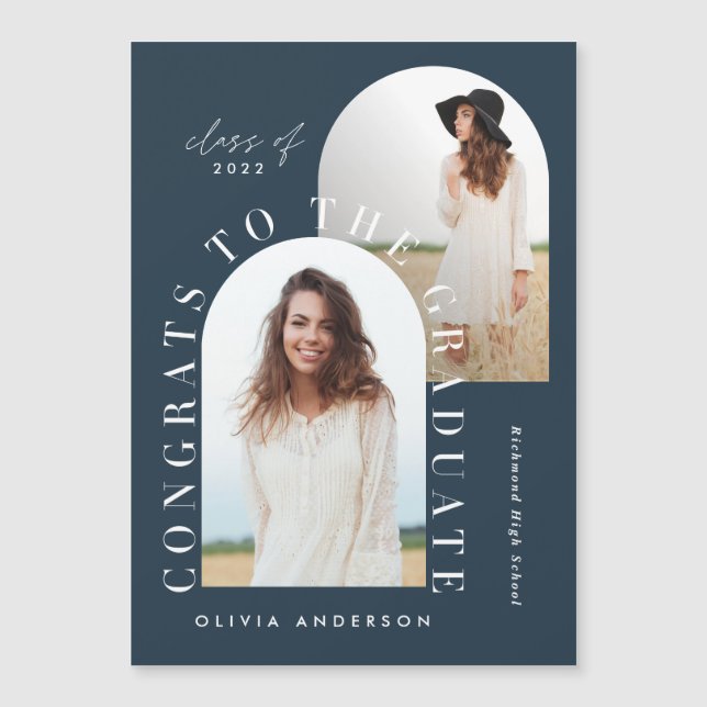 Modern geometric multi photo arch graduation (Front)