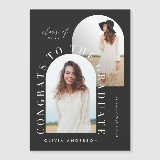 Modern geometric multi photo arch graduation (Front)