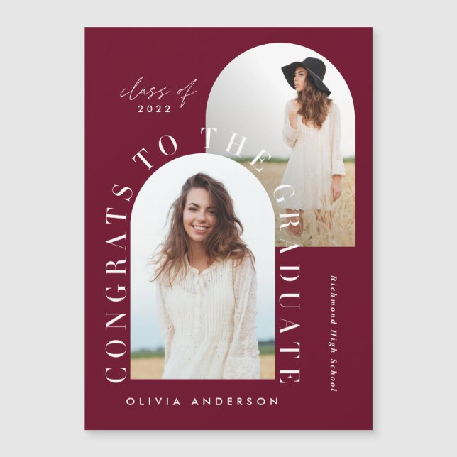 Modern geometric multi photo arch graduation (Front)