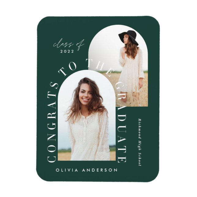 Modern geometric multi photo arch graduation magne magnet (Vertical)