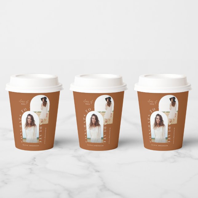Modern geometric multi photo arch graduation paper paper cups (Multi)