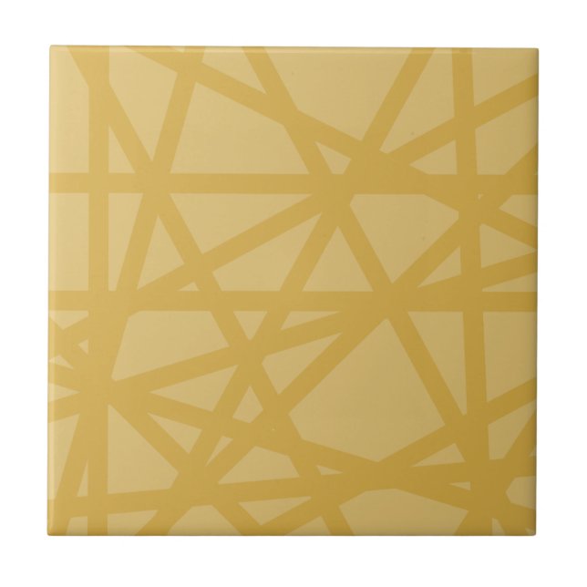 Modern Geometric Mustard Pattern Ceramic Tile (Front)