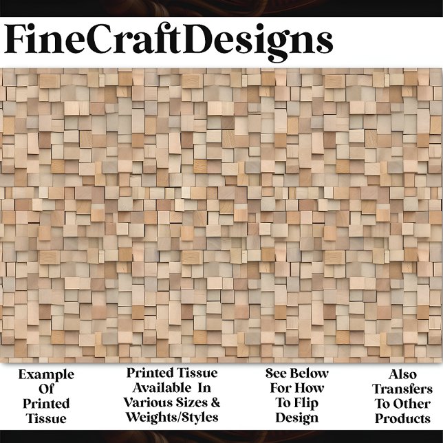 Modern Geometric Natural Wood Blocks Z1 Decoupage Tissue Paper (Creator Uploaded)