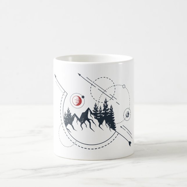 Modern Geometric Nature Mountains Adventure Coffee Mug (Center)