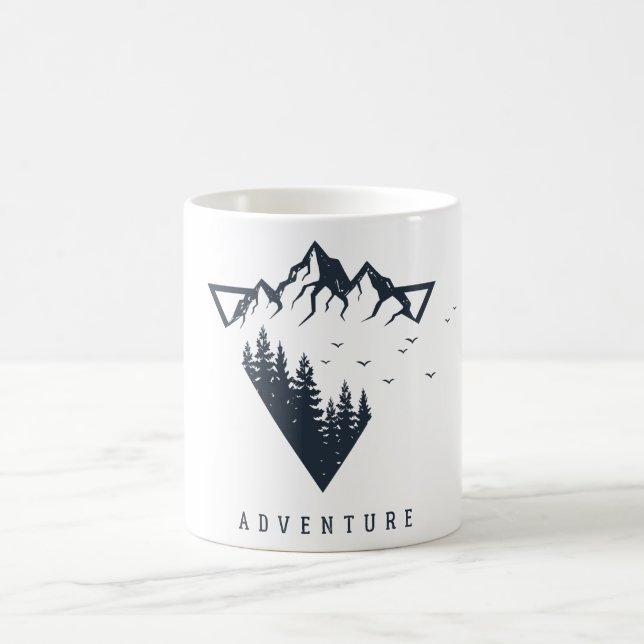 Modern Geometric Nature Mountains Adventure Coffee Mug (Center)