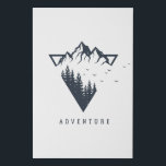 Modern Geometric Nature Mountains Adventure Faux Canvas Print<br><div class="desc">Cool hipster geometric nature graphic featuring a mountain and forest with triangular shapes.</div>