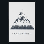 Modern Geometric Nature Mountains Adventure Faux Canvas Print<br><div class="desc">Cool hipster geometric nature graphic featuring a mountain and forest with triangular shapes.</div>