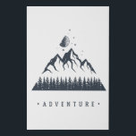 Modern Geometric Nature Mountains Adventure Faux Canvas Print<br><div class="desc">Cool hipster geometric nature graphic featuring a mountain and forest with triangular shapes.</div>