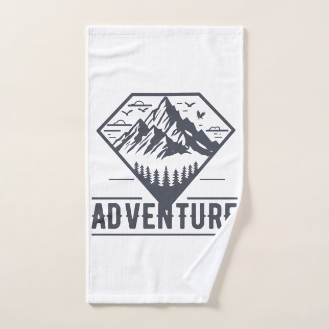 Modern Geometric Nature Mountains Adventure Hand Towel (Hand Towel)