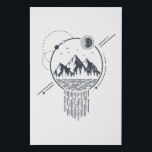 Modern Geometric Nature Mountains Waterfall Boho Faux Canvas Print<br><div class="desc">Cool bohemian geometric nature graphic featuring mountains with a waterfall and simple shapes.</div>