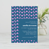 Modern Geometric Navy Pink Graduation Party Photo