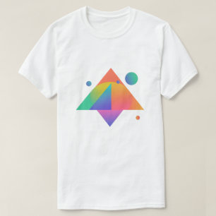 Modern Geometric Neon Shape Pattern T-Shirt