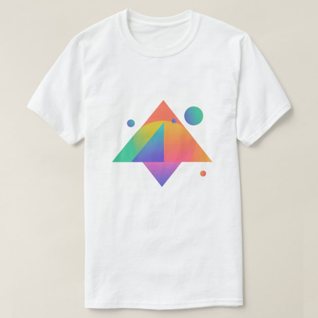 Modern Geometric Neon Shape Pattern T-Shirt (Design Front)